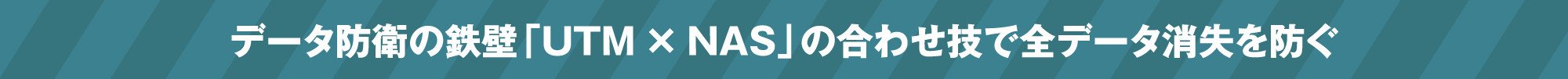 データ防衛の鉄壁「UTM×NAS」の合わせ技で全データ消失を防ぐ